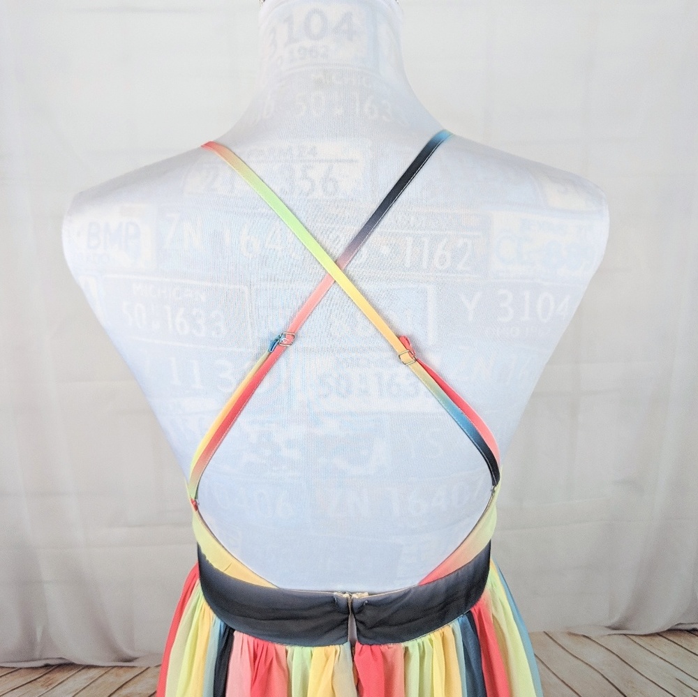 New Pastel Pleated Beauty Maxi Dress - Picture 5 of 8